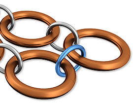 Linked jump rings